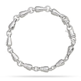 Mens Sterling Silver Fishing Swivel Link Bracelet by Nautical Treasure Jewelry